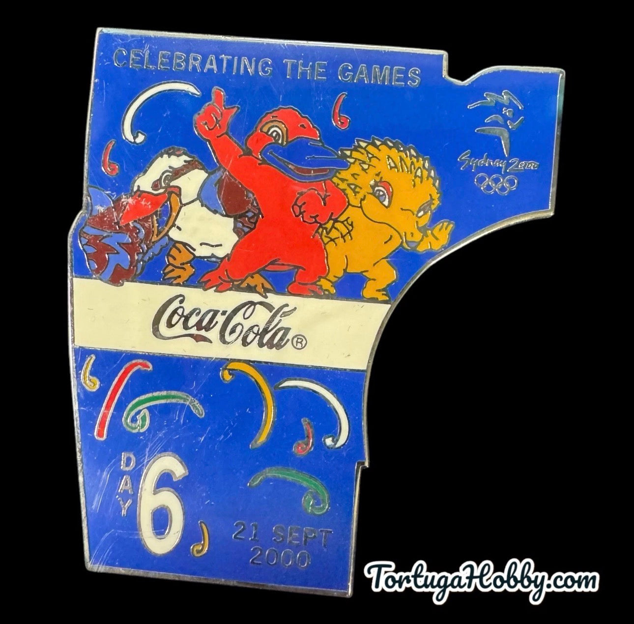 2000 Coca Cola Sydney Olympics #6 And #8 Pin Back With case. Complete Your Set.