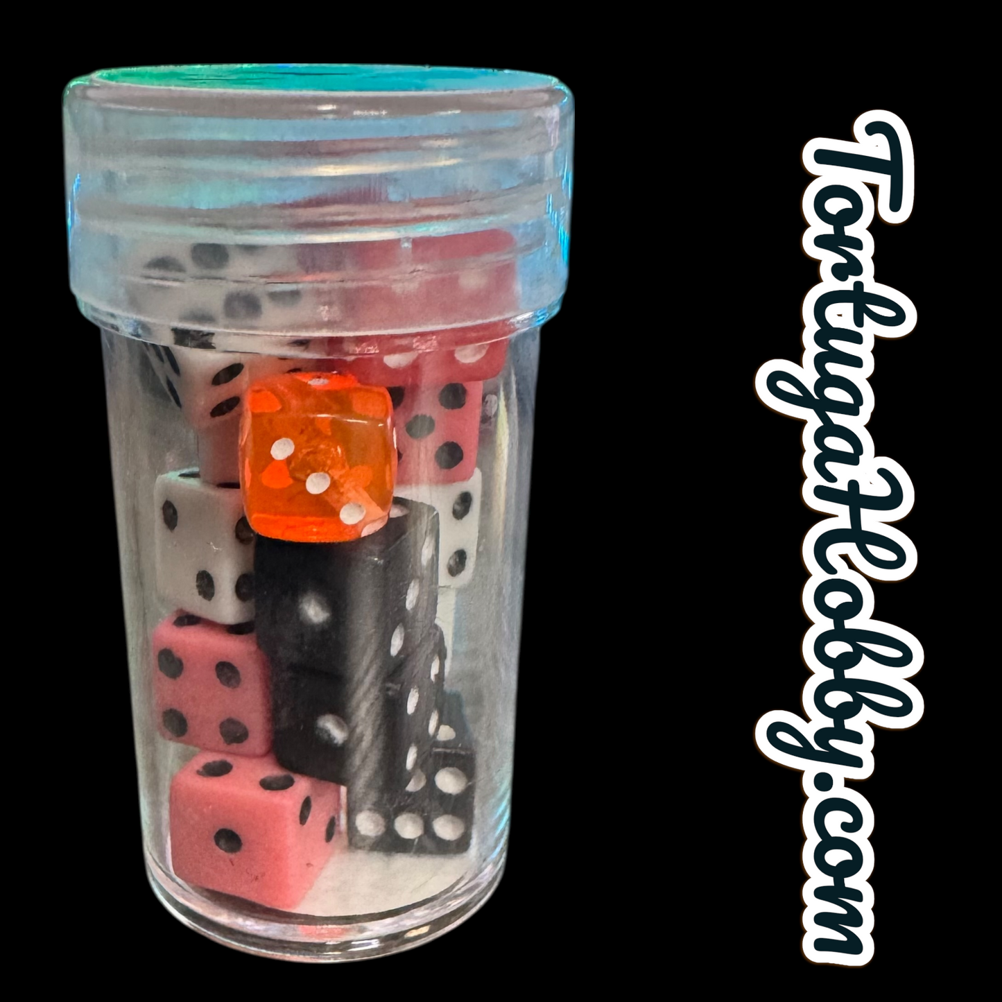 Tiny 8mm Dice Set/Counters in Small Vial - Perfect for Unique Game Night - CCG - Roleplay