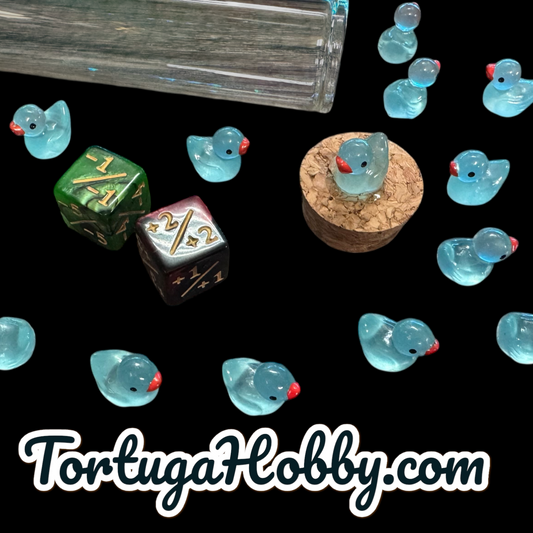 Unique Blue Duck Counters for CCG, TCG, Role-Playing and more - All in Glass Tube Set - Make Your Next Game Night Unique