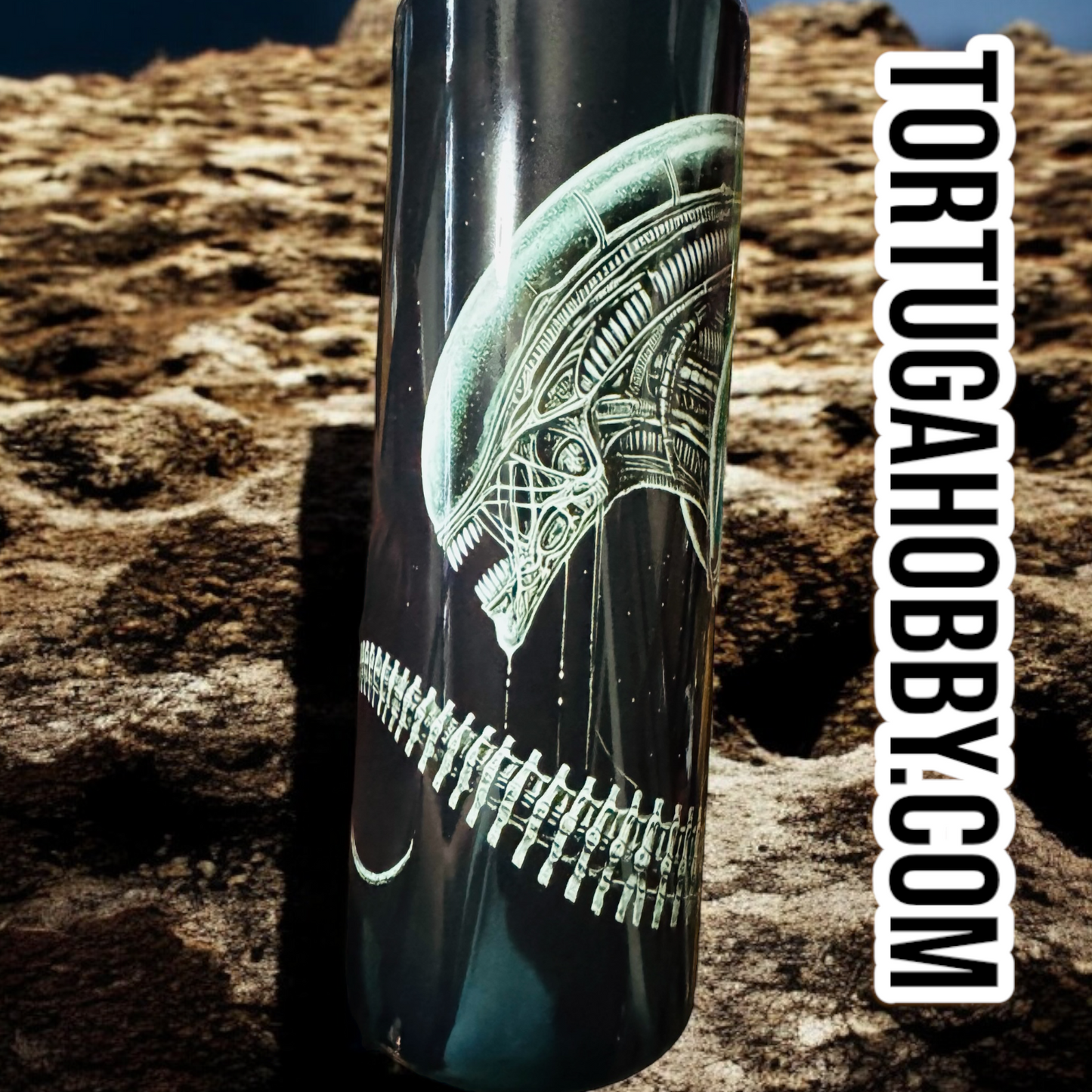 Tumblers - Xenomorph Alien Original Art - Thin Stainless Steel 20oz Tumbler
