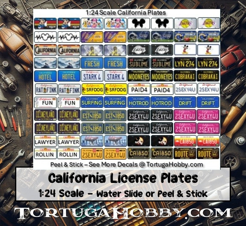 Decals - State License Plates - 1:24 / 1:18 Scale