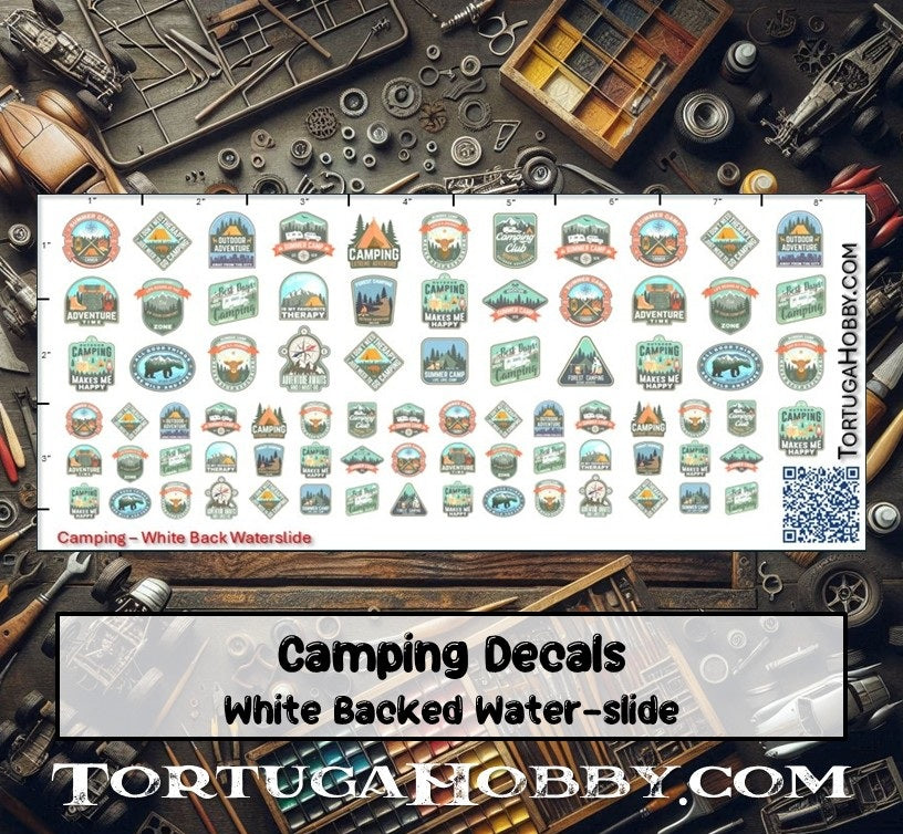 Outdoorsy Water Slide Decals - Models, Derby Cars and other Hobby Projects