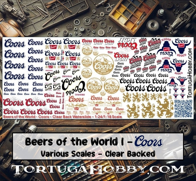 Coors - Water Slide Decals - Scale Models, RC or Derby