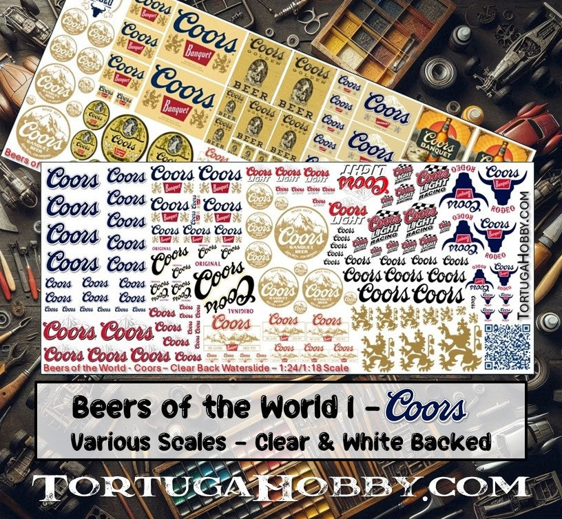 Coors - Water Slide Decals - Scale Models, RC or Derby