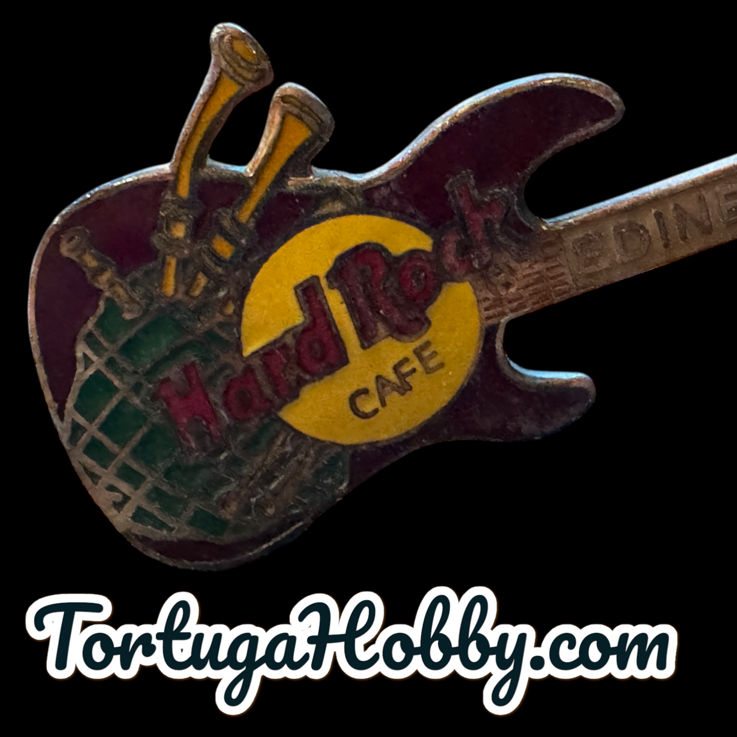 1992 - Hard Rock Cafe - Edinburg - Guitar Shaped Collectible Souvenir Pin
