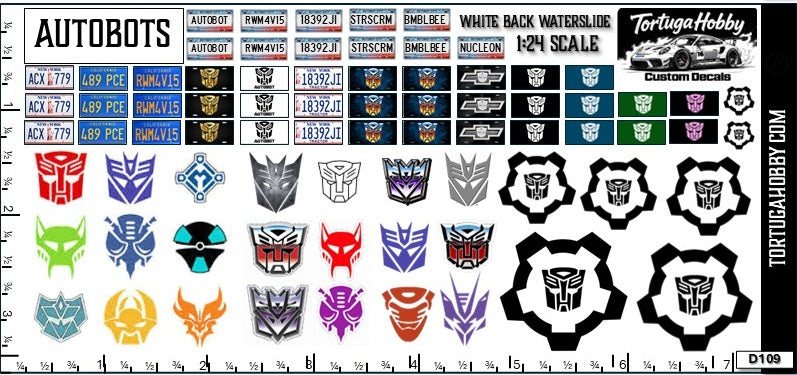 Autobots Decals - Great for Models, Derby or Other Projects