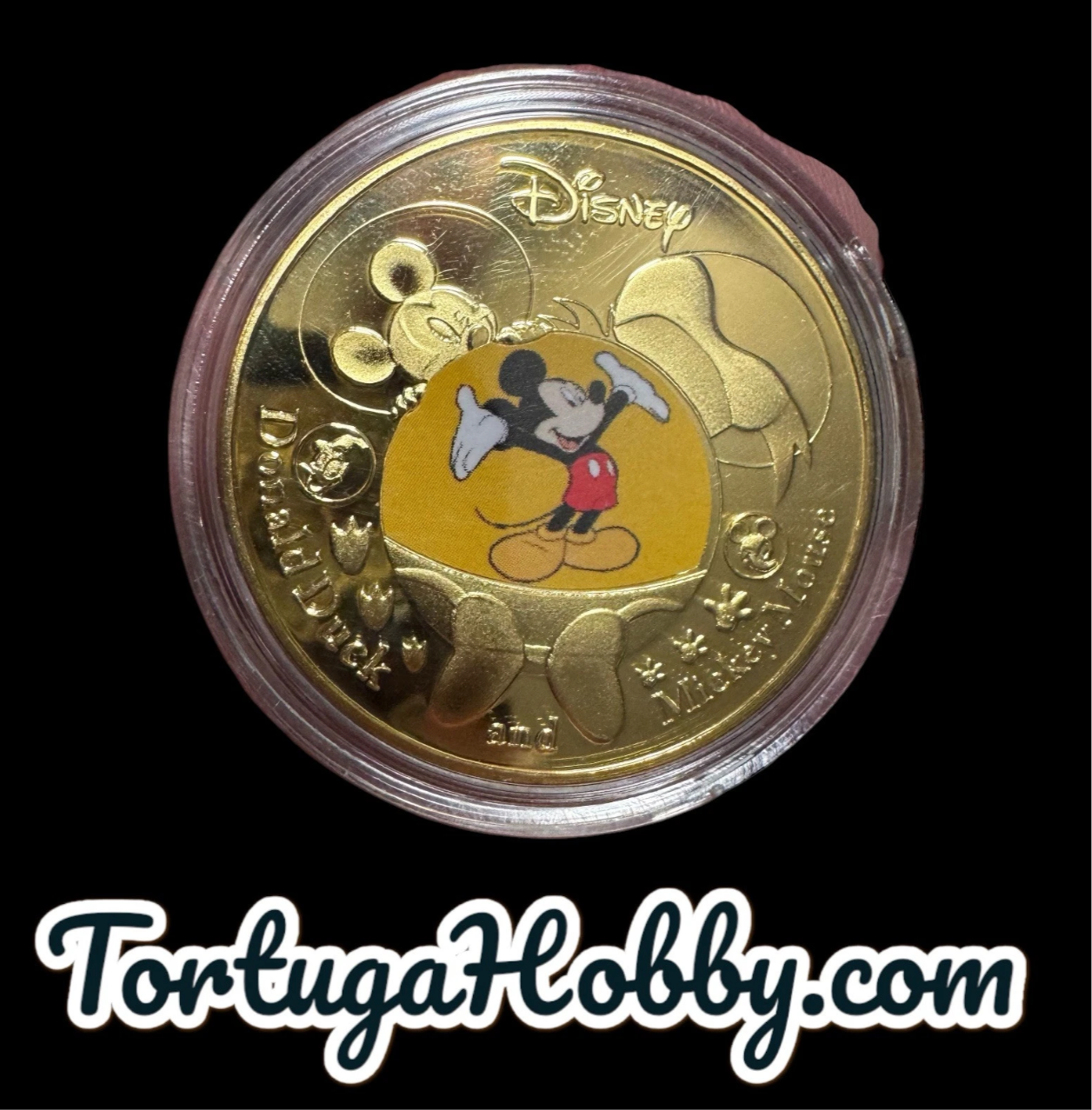 DISNEY Mickey Mouse Gold Plated Coin - Collectors & Disney Fans