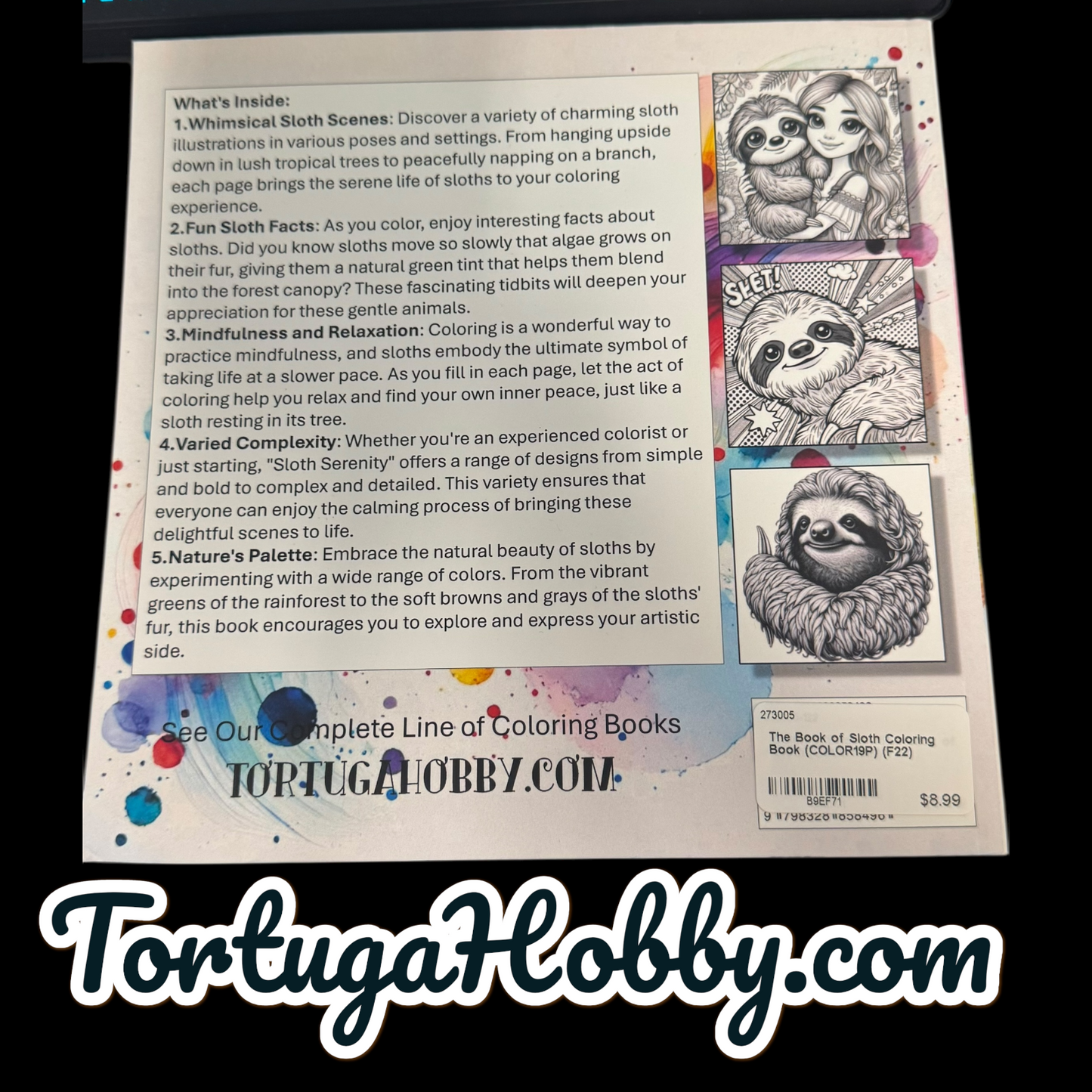 The Book Of Sloth - Adult Coloring Book -  Coloring Book. 100+ Pages.
