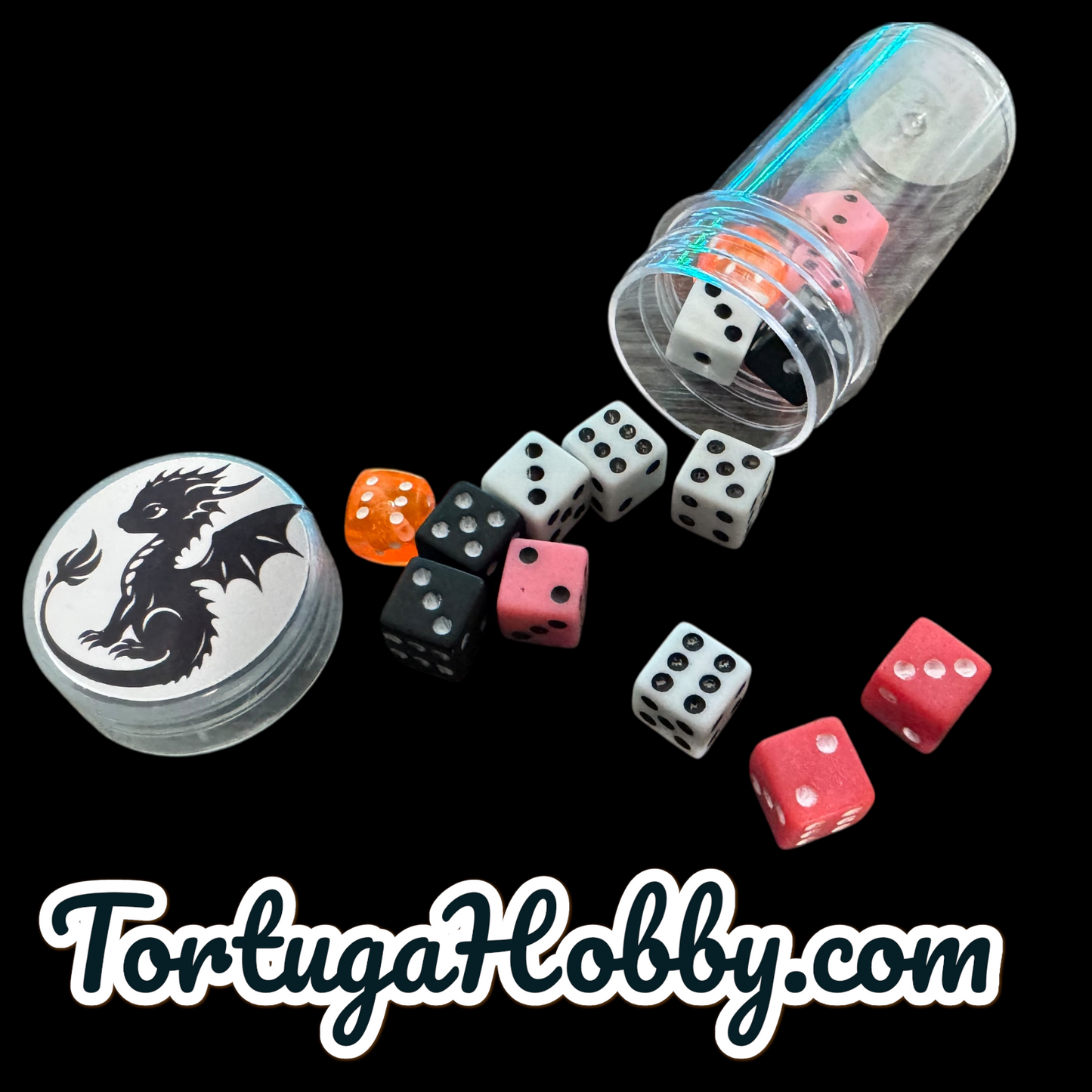 Tiny 8mm Dice Set/Counters in Small Vial - Perfect for Unique Game Night - CCG - Roleplay