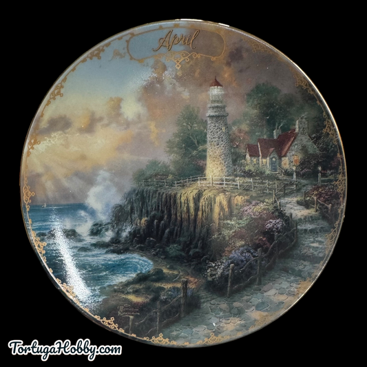 1998 - Thomas Kinkade's Simpler Times #4 - The Light Of Peace Plate - April