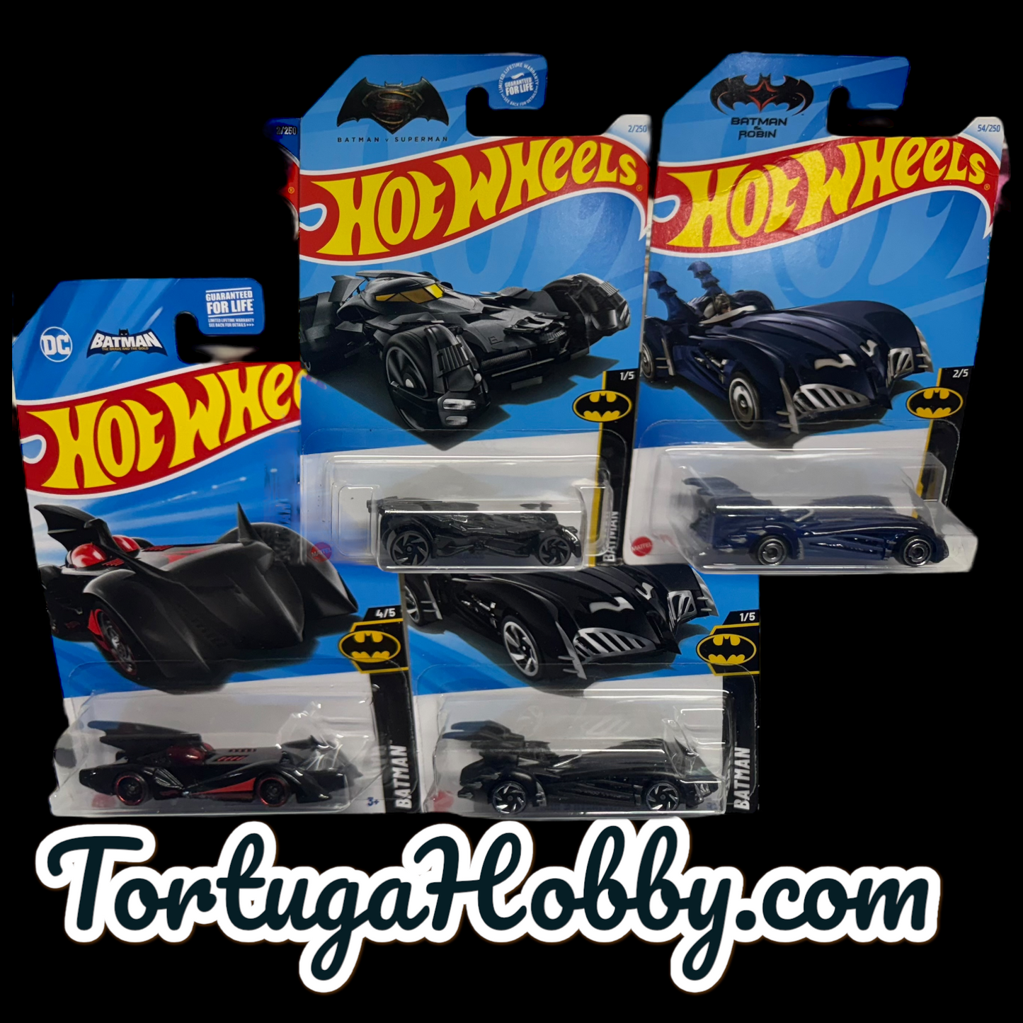 2021 & 2024 - Hot Wheels - Batmobile Mainlines - Set Of 4