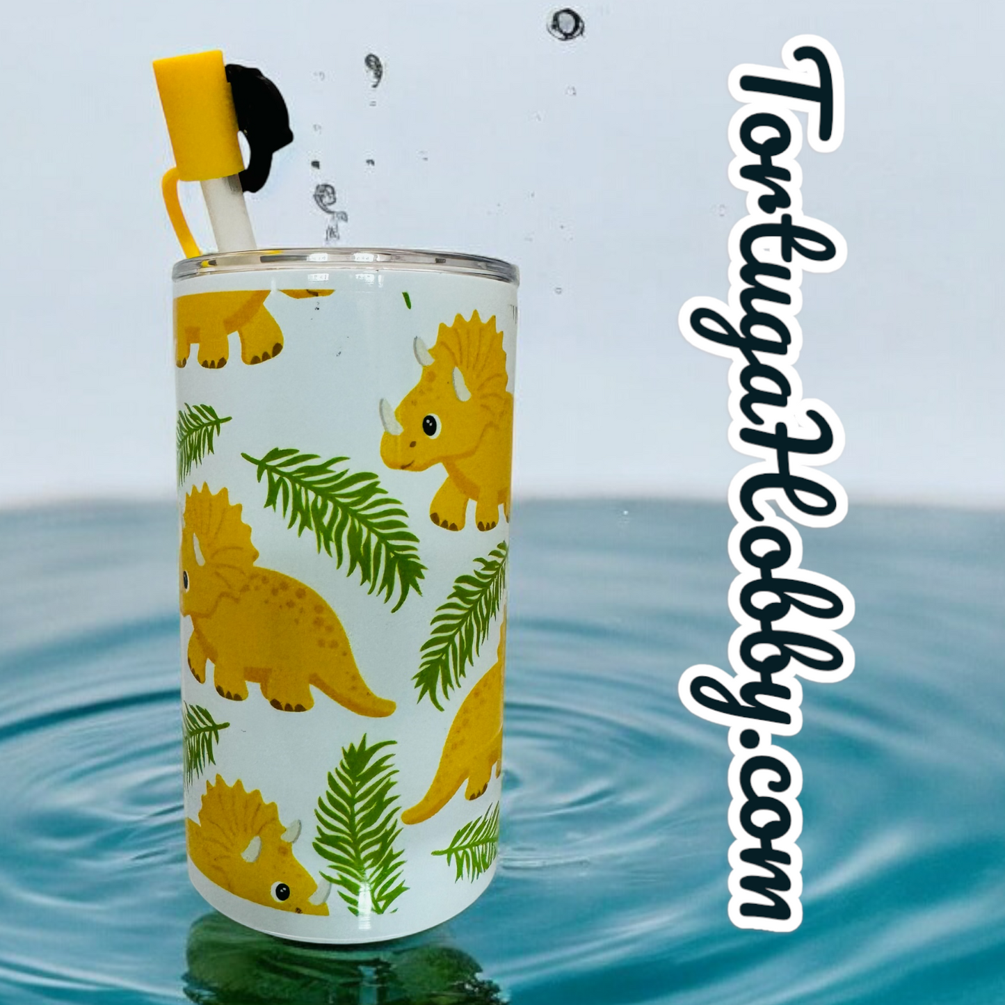 Tumblers - Triceratops - Thin Stainless Steel 12 oz Tumbler