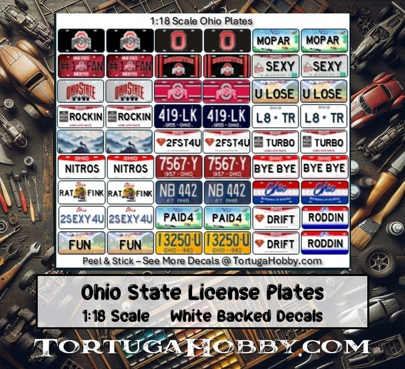 Decals - State License Plates - 1:24 / 1:18 Scale