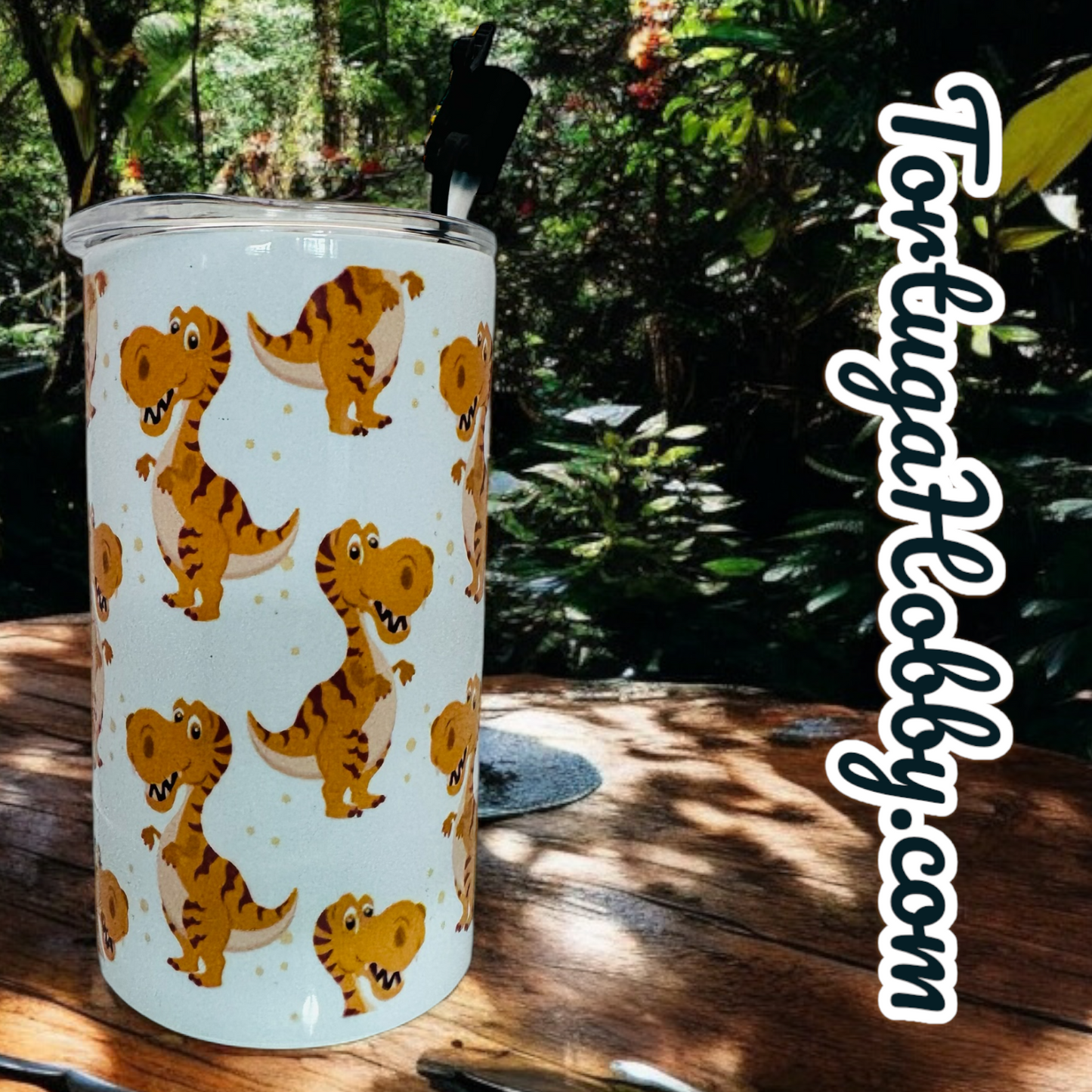 Tumblers - T-Rex Brown - Thin Stainless Steel 12oz Tumbler