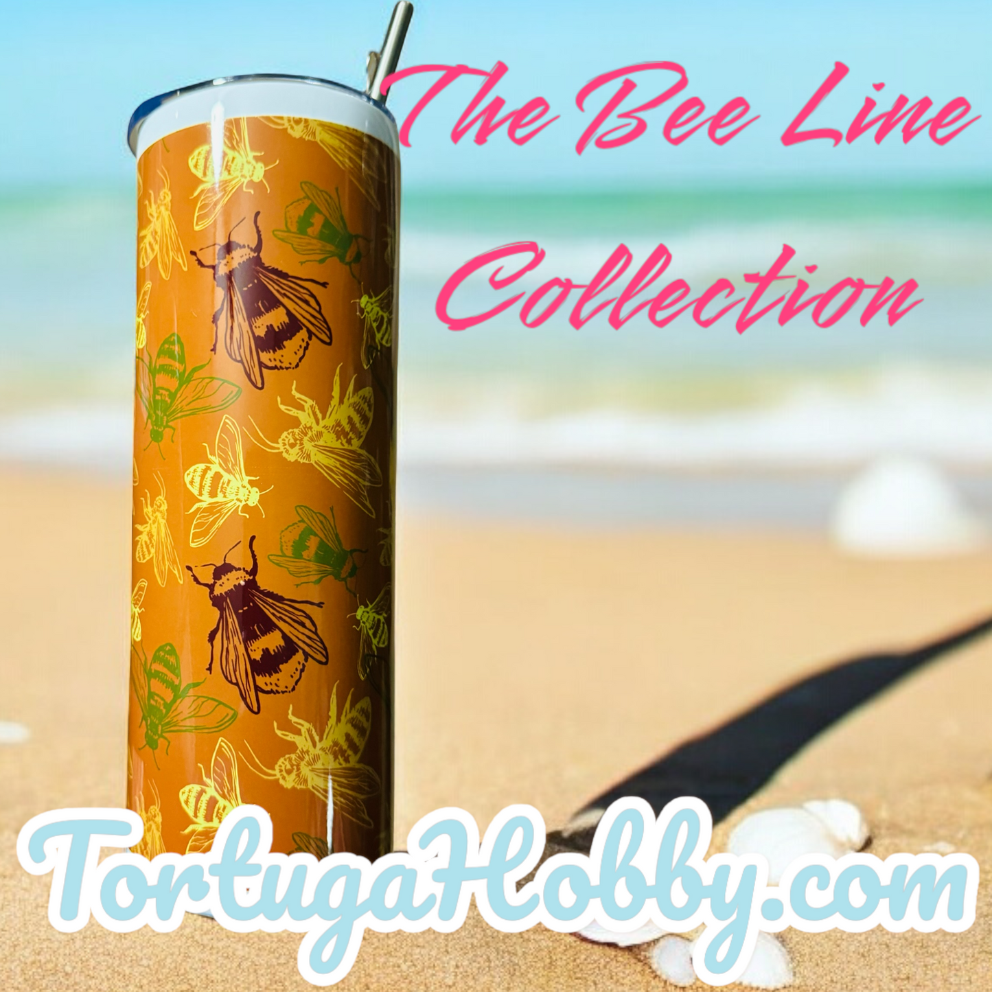 Tumblers - Golden Bees - Thin Stainless Steel 20oz Tumbler