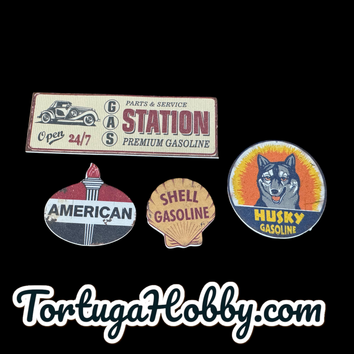 Miniature Garage Signs for Your Diorama, Train Layout or More!