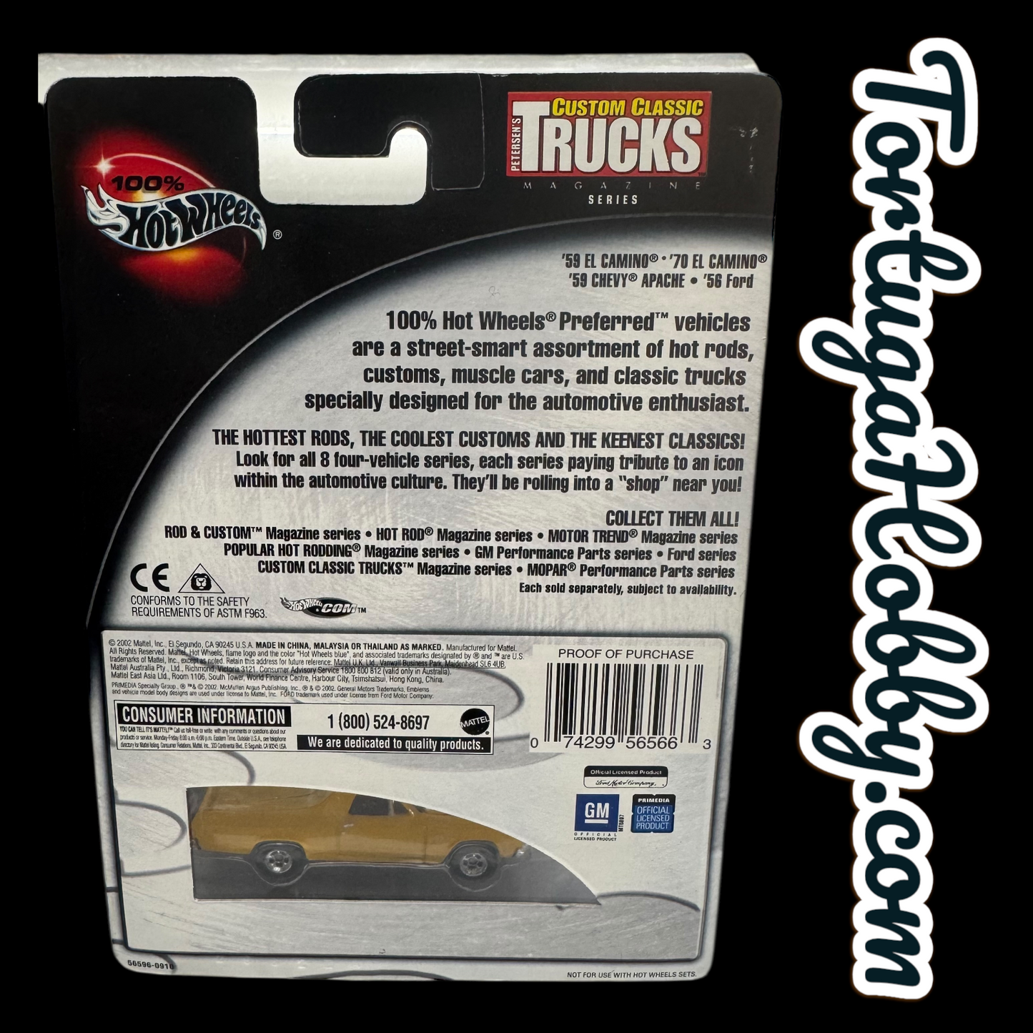 2 Hot Wheels 100% Petersen's Custom Classic Trucks '59 El Camino Real Riders