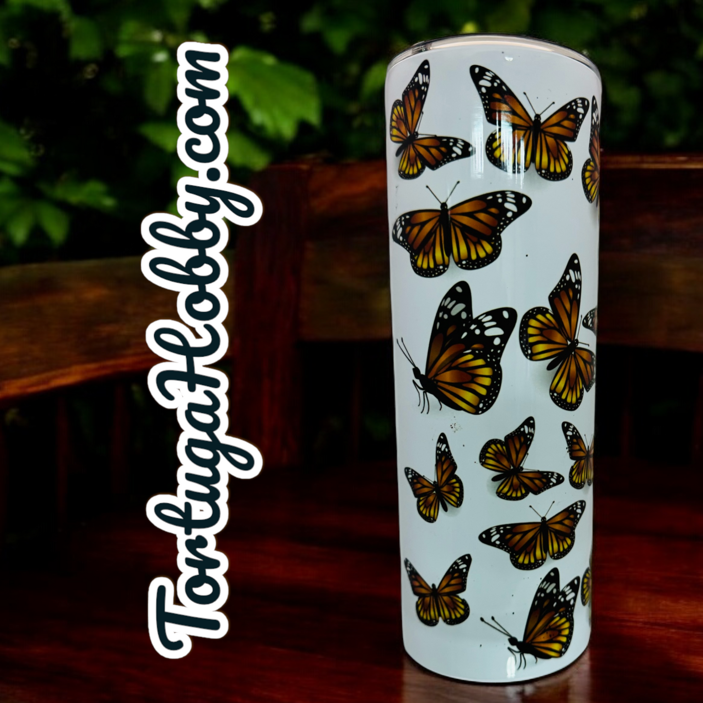 Tumblers - Monarch Butterflies - Thin Stainless Steel 20oz Tumbler