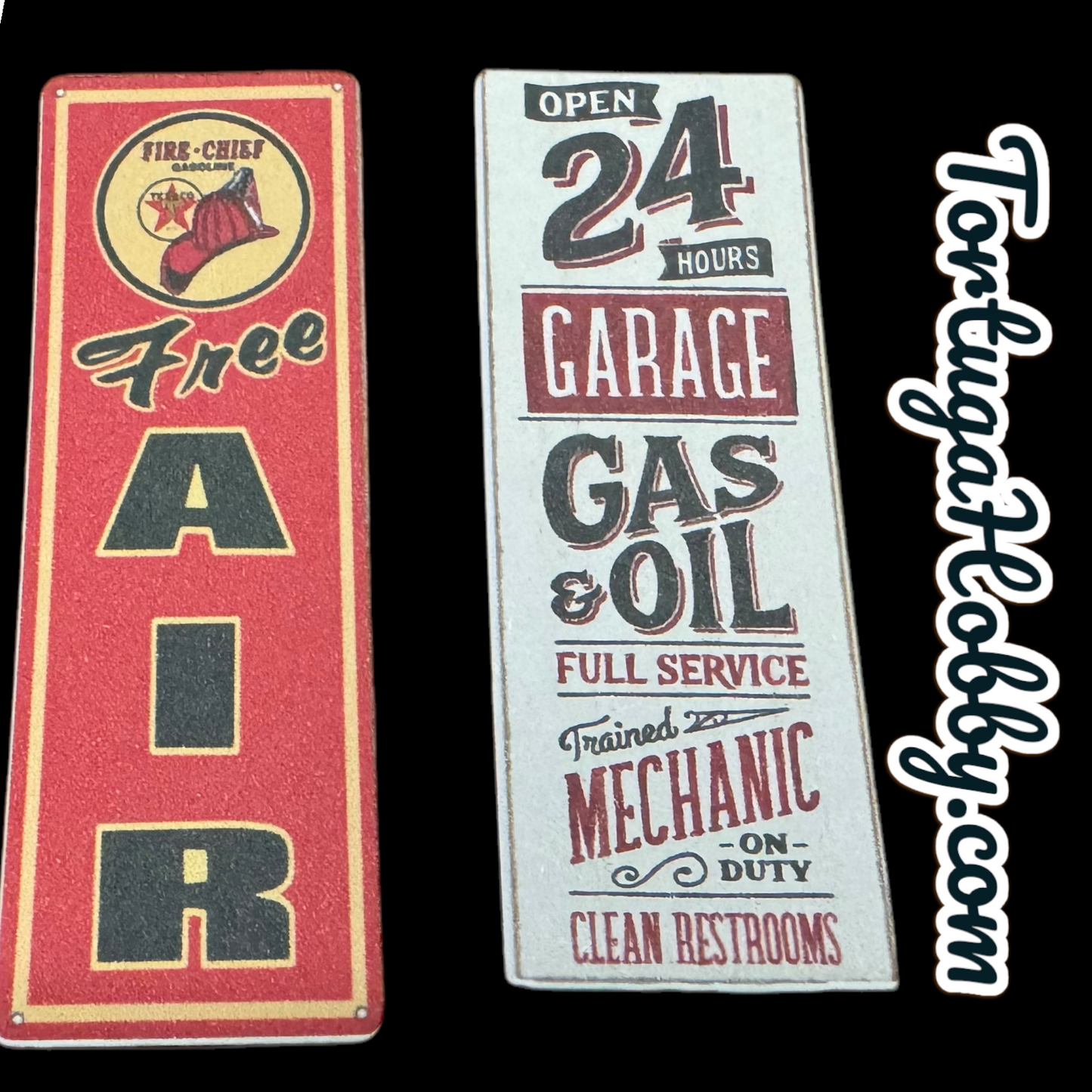 Miniature Garage Signs for Your Diorama, Train Layout or More!