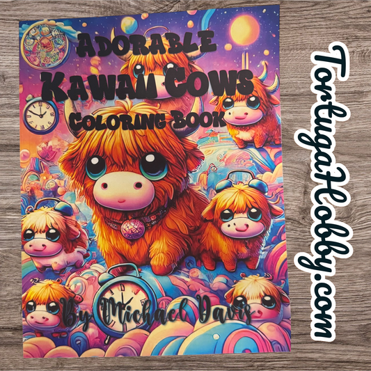 Adorable Kawaii Cows - Adult Coloring Book. 100+ Pages.