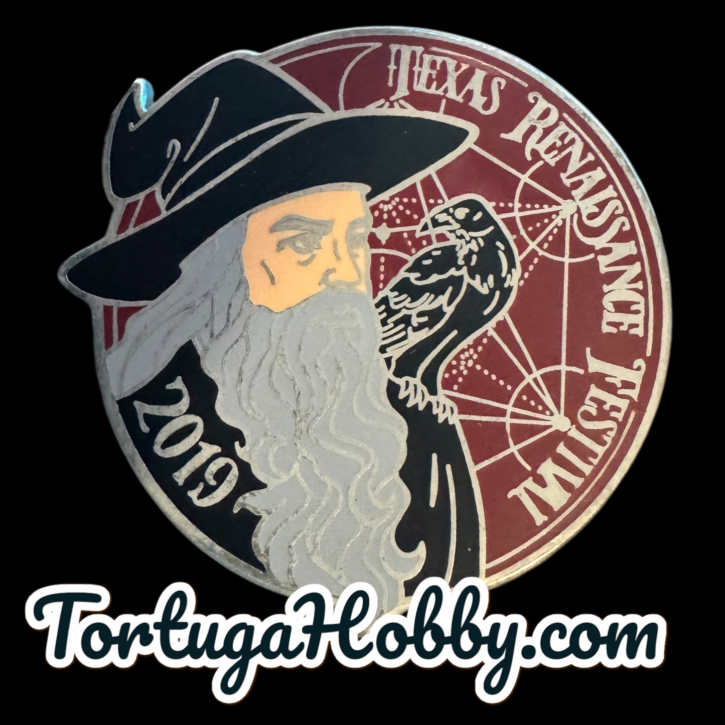 2019 Texas Renaissance Festival Pin - Wizard With Black Crow