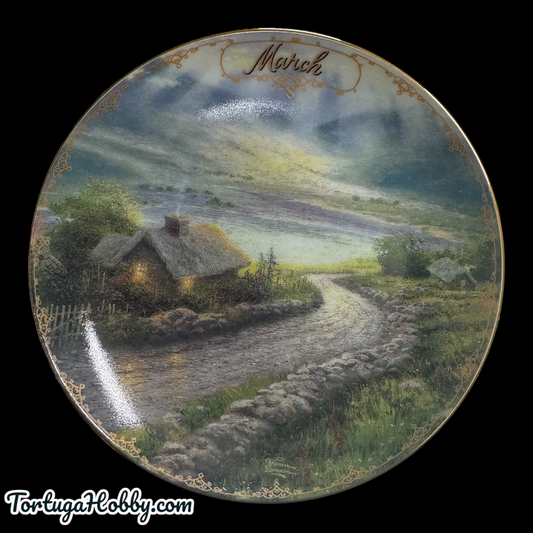 1998 - Thomas Kinkade's Simpler Times #4 - Emerald Isle Cottage Plate - March