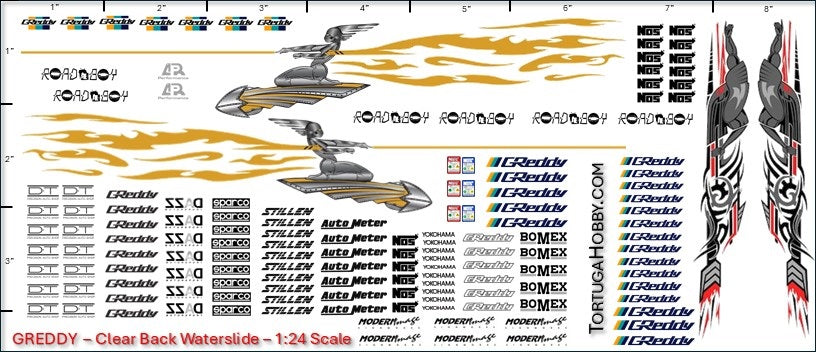 She-Bot Racing Side Panels - Fast & Furious - 1:24 Scale Decals