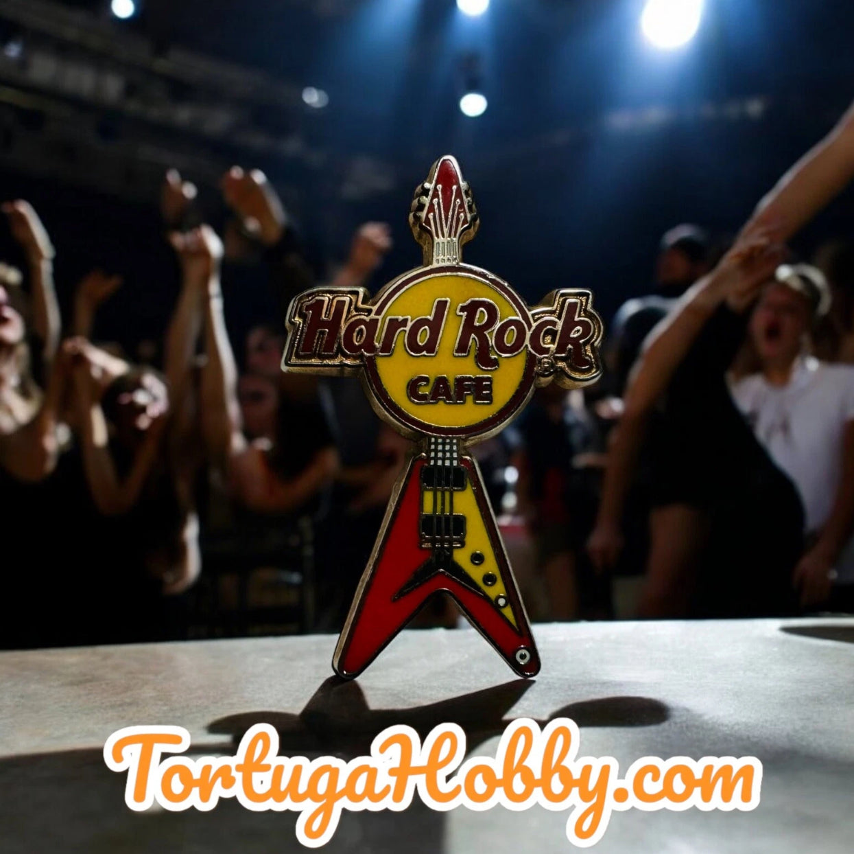 1990 - Hard Rock Cafe - Flying Guitar Hat Pin.