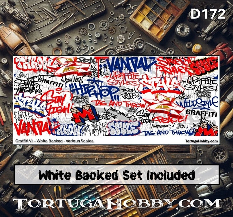 Graffiti Decals - HO Scale - For Dioramas, Train Layouts, Models & More