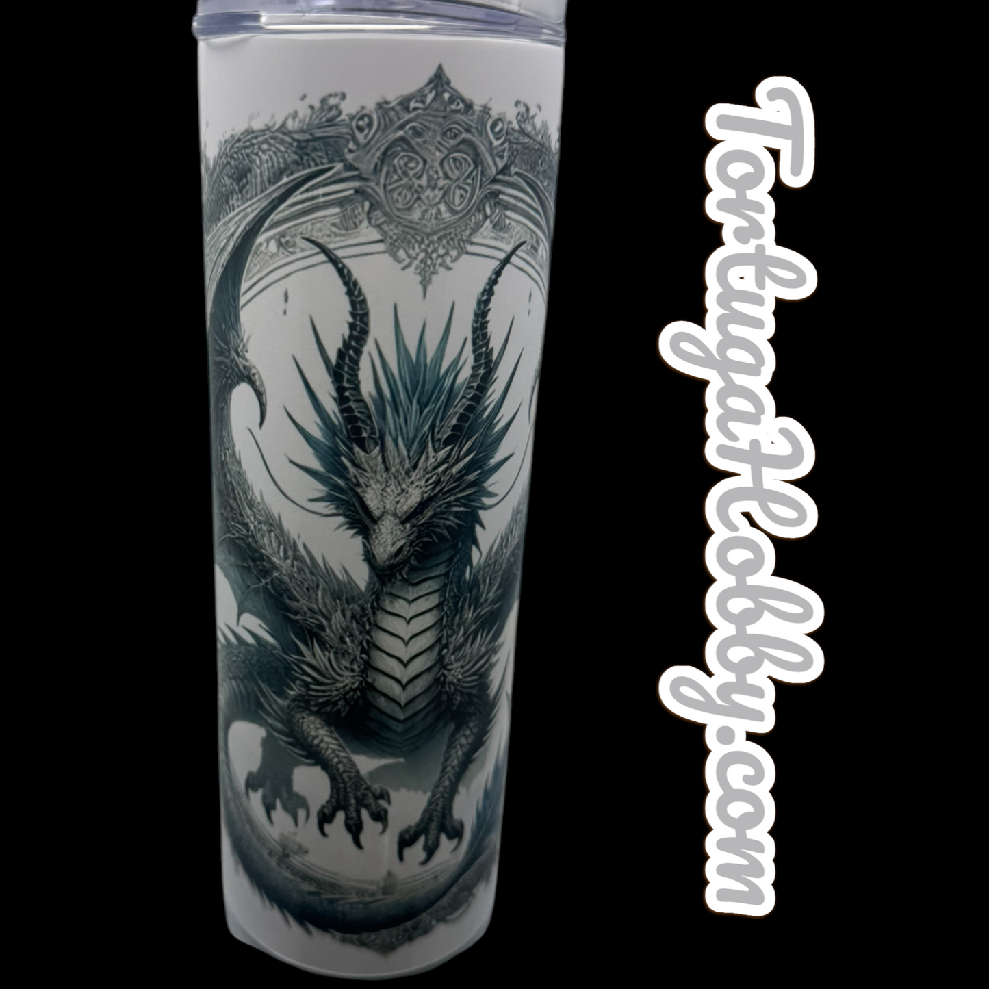 Tumblers - Gray Dragon - Thin Stainless Steel 20oz Tumbler