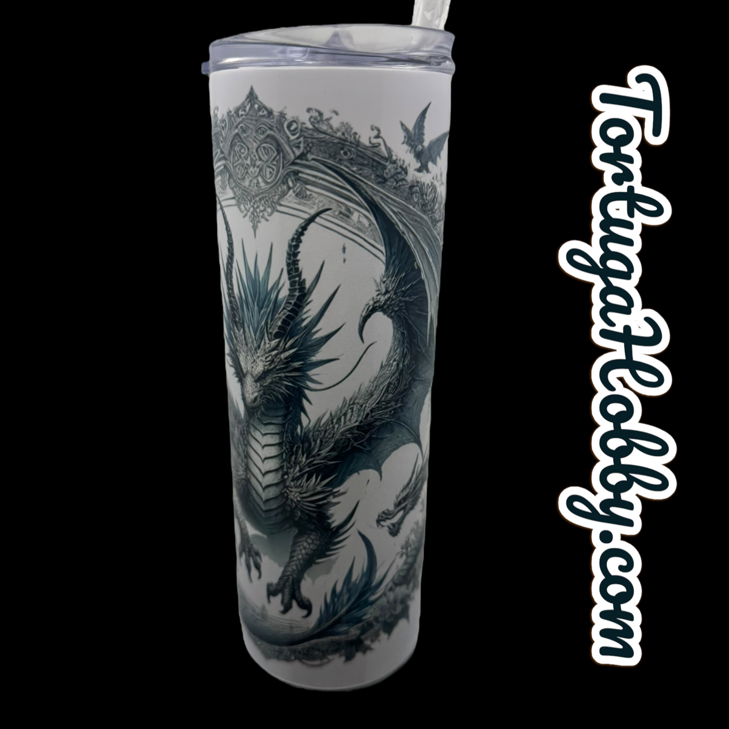 Tumblers - Gray Dragon - Thin Stainless Steel 20oz Tumbler