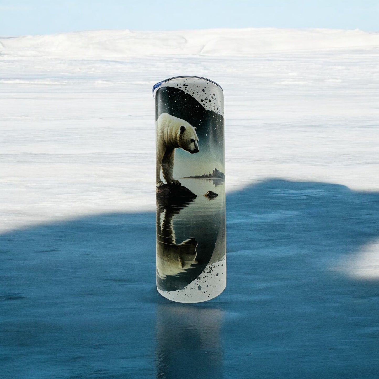 Tumblers - Polar Bear Reflections Thin Stainless Steel 20oz Tumbler