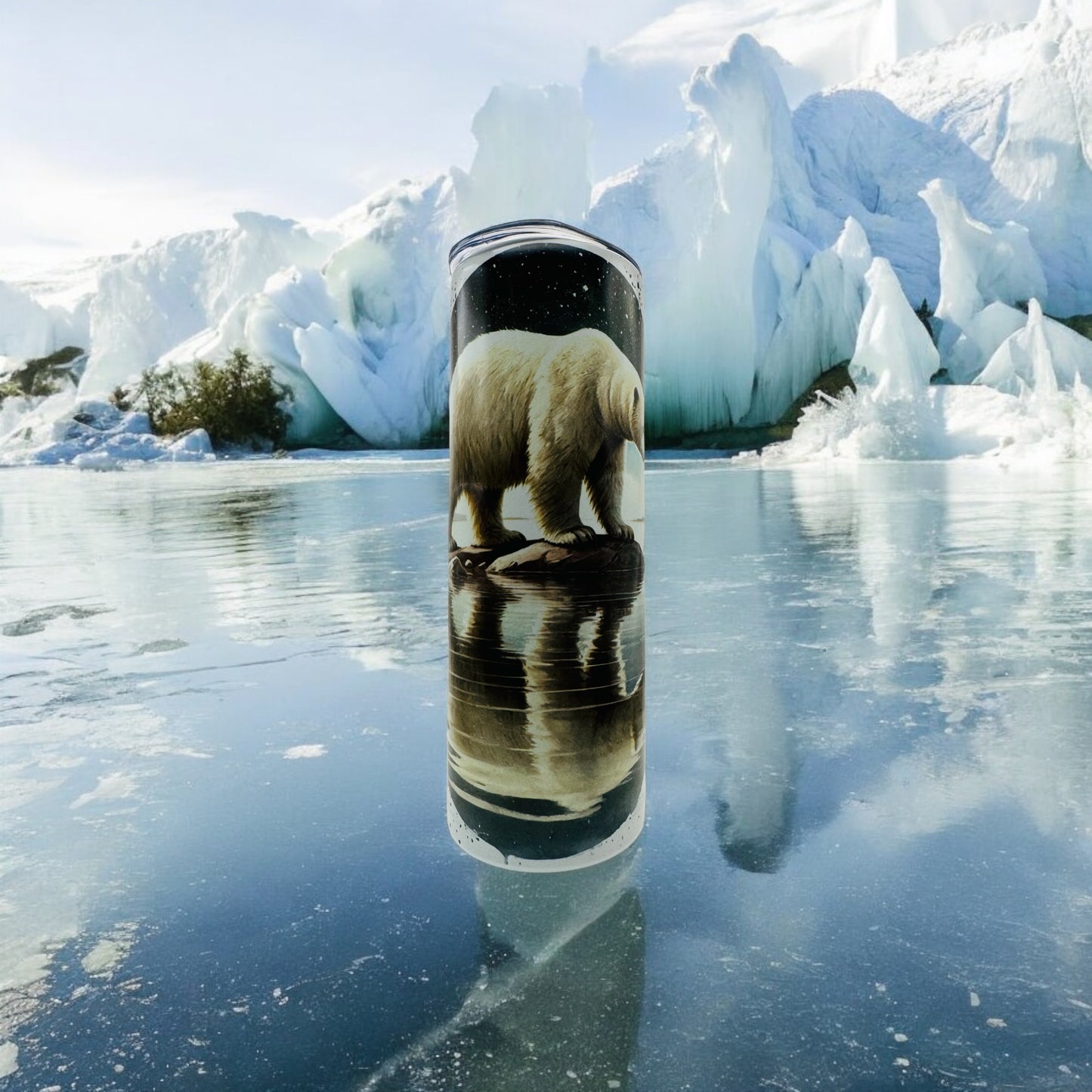 Tumblers - Polar Bear Reflections Thin Stainless Steel 20oz Tumbler