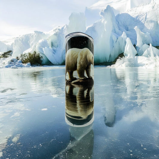 Tumblers - Polar Bear Reflections Thin Stainless Steel 20oz Tumbler