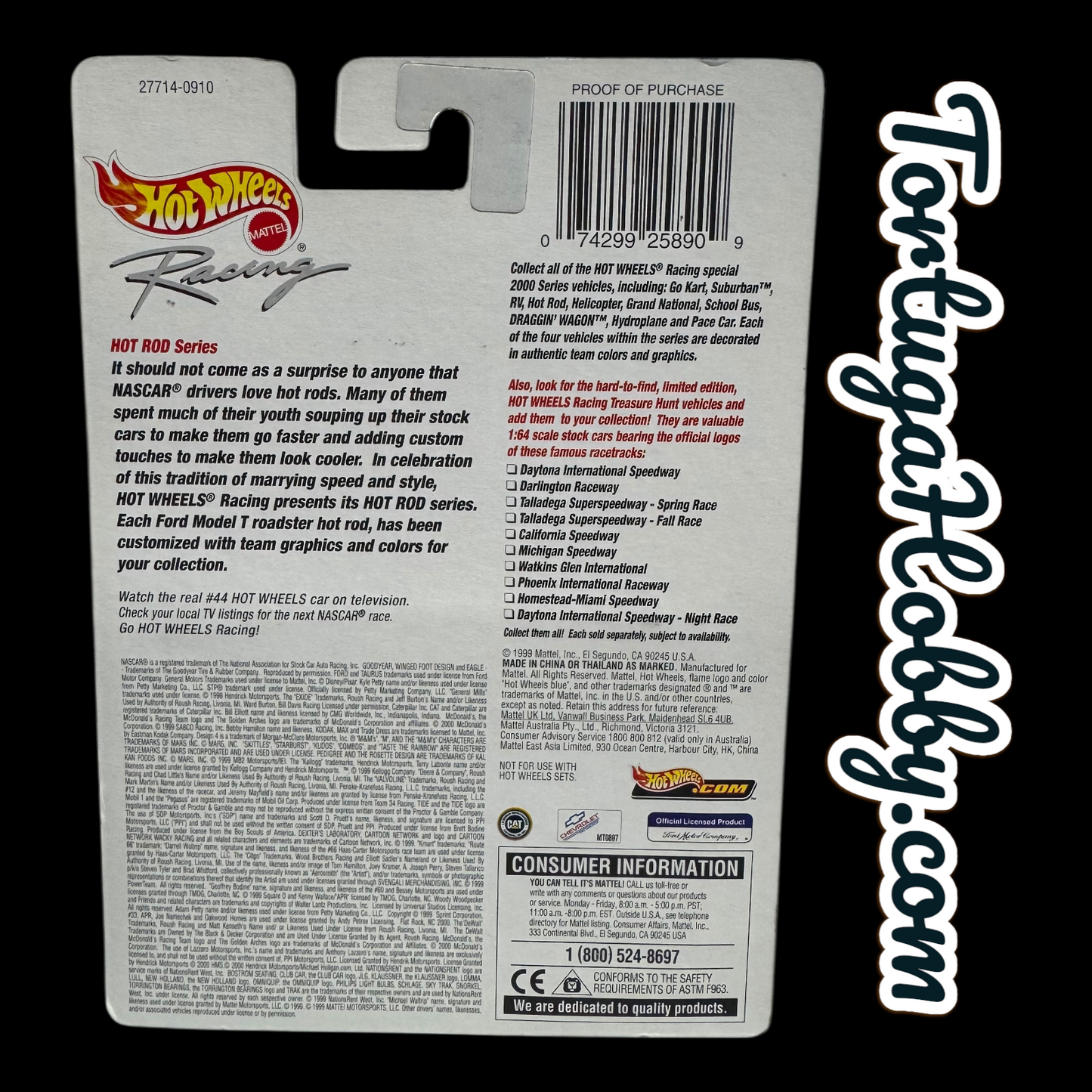 1999 Hot Wheels - Racing Hot Rod Series T-Buckets - 2 Cars Included.