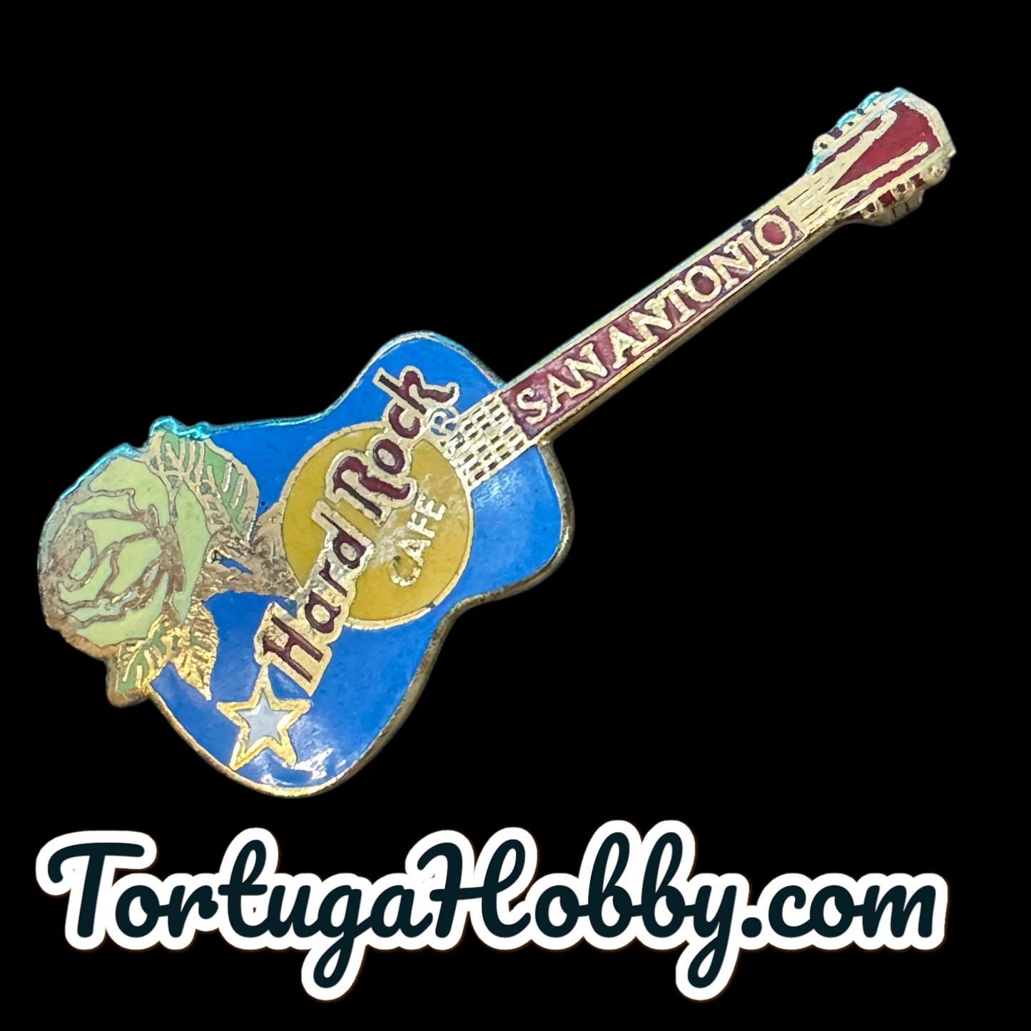 1998- Hard Rock Cafe - San Antonio - Classic Guitar Yellow Rose of Texas Pin