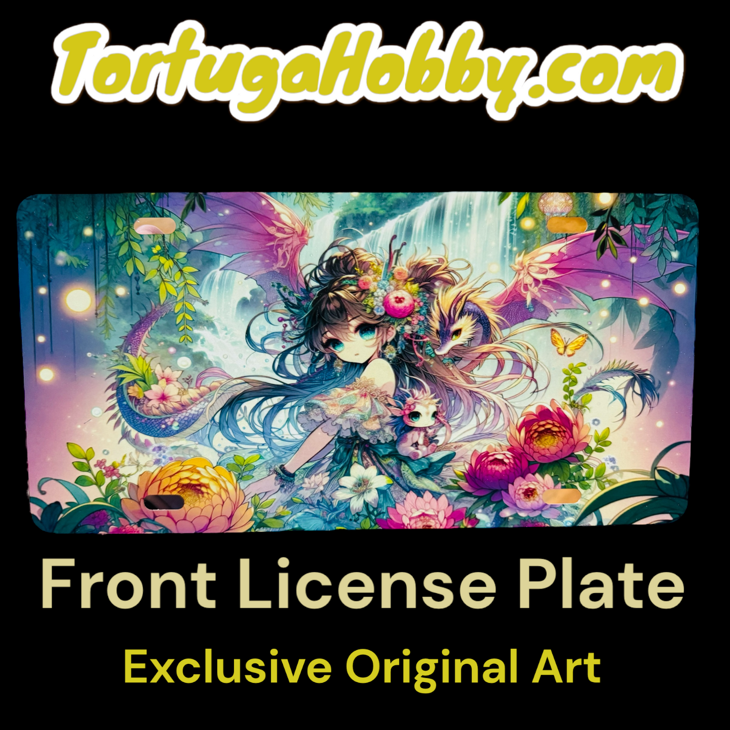 Plates - Anime Girl Exclusive Art - Front License / Vanity Plate - Original, Exclusive Artwork