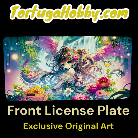 Plates - Anime Girl Exclusive Art - Front License / Vanity Plate - Original, Exclusive Artwork
