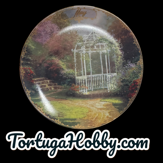 1998 - Thomas Kinkade's Simpler Times #6 - Lilac Gazebo - Plate - May