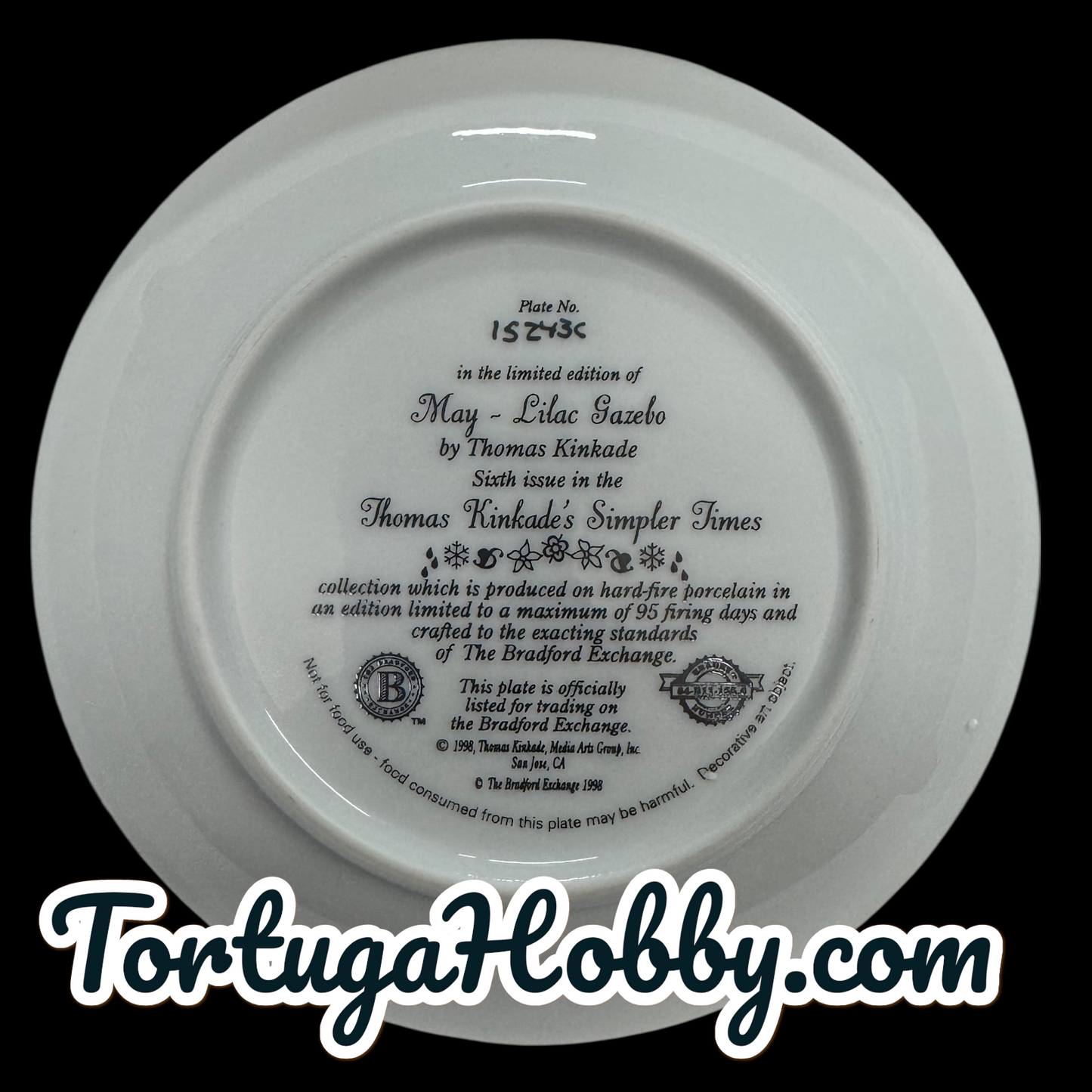 1998 - Thomas Kinkade's Simpler Times #6 - Lilac Gazebo - Plate - May
