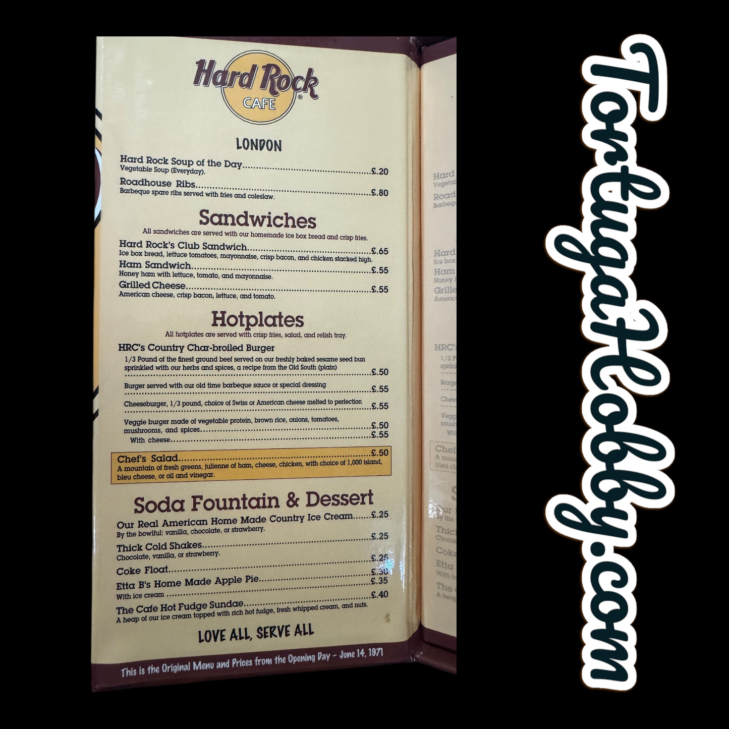 2001 - Hard Rock Cafe - Atlanta 30th Anniversary Menu 4 Pin Collection