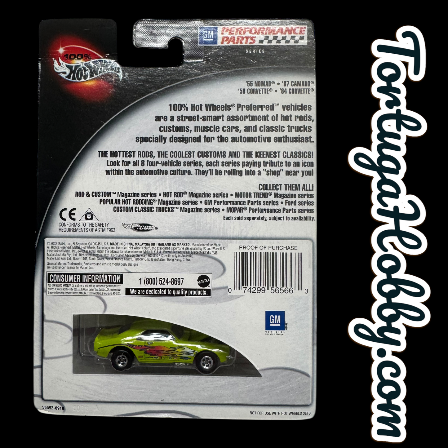 2002 - Hot Wheels - 1967 Camaro - Performance Parts Includes - 1 Car