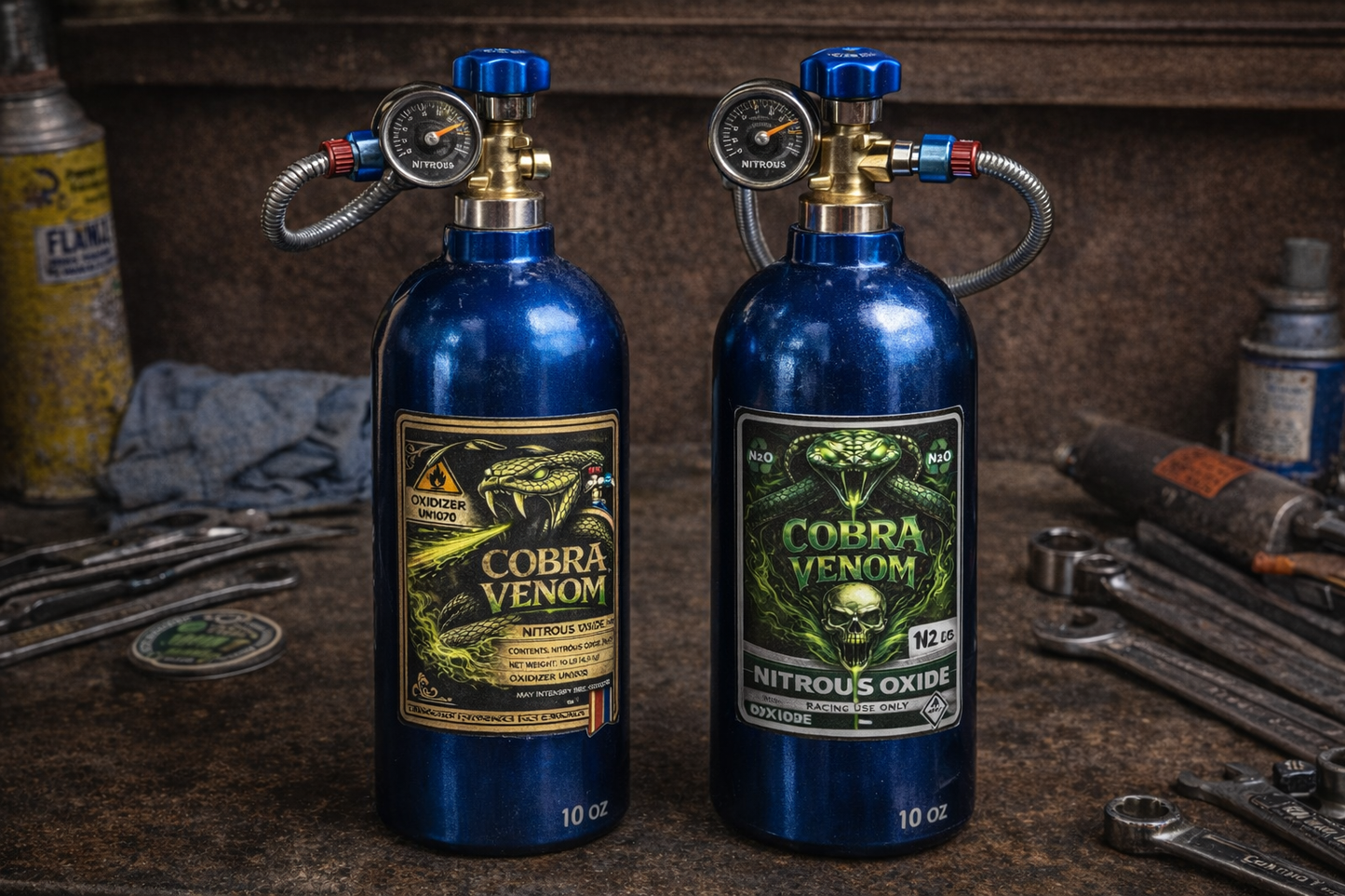 Cobra Venom NOS Bottle Nitrous Oxide Racing Label Decals Stickers