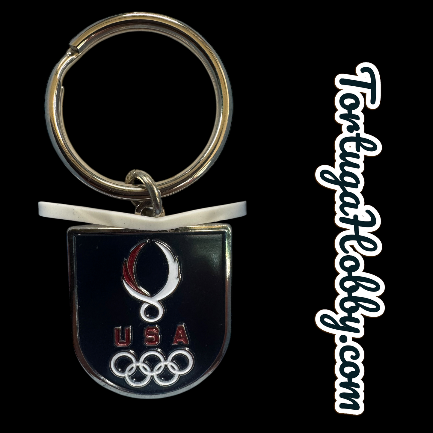 Vintage Olympic Games Pin And Keychain Set In Gift Box
