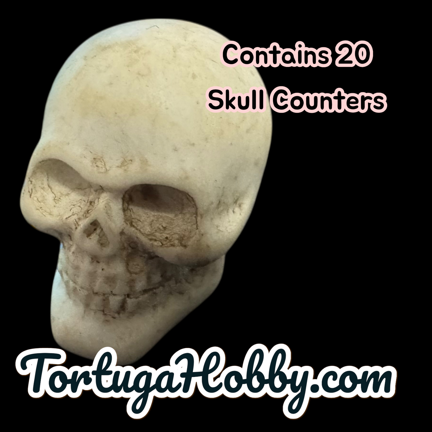 100pc Red Ducks & Skull Counters in Steampunk Themed Glass Bottle