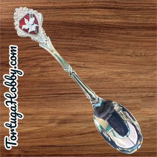 1980 - Vintage Souvenir Spoon -  Orchid Cloissone Collector