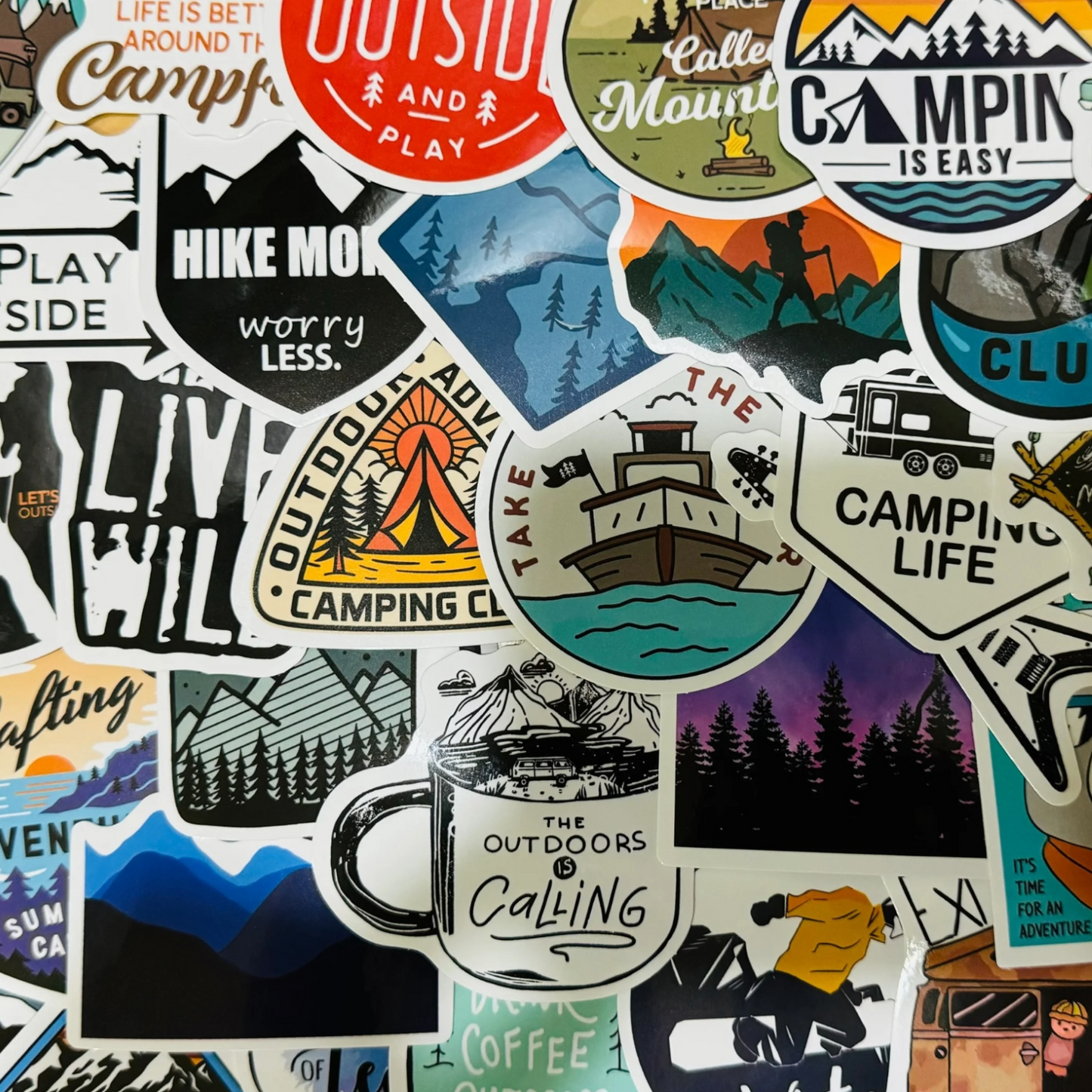 25 The Great Outdoors - Outdoor/Hiking Stickers for laptops, Water Bottles, Skateboards, Lockers and More
