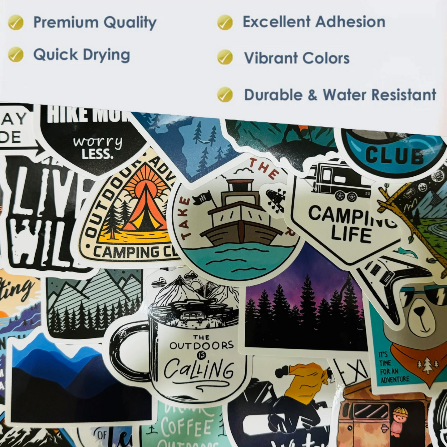 25 The Great Outdoors - Outdoor/Hiking Stickers for laptops, Water Bottles, Skateboards, Lockers and More