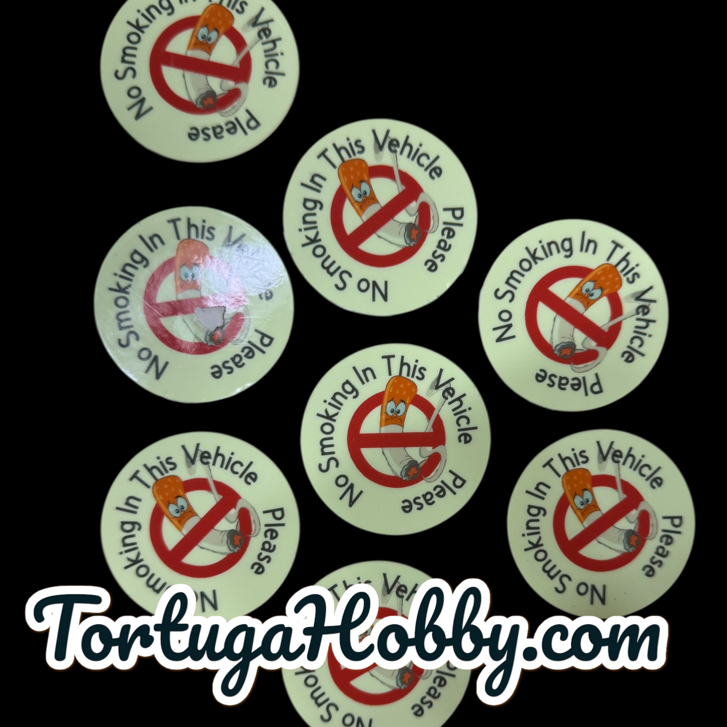 NO SMOKING | Glow In The Dark | 1.5" | Indoor/Outdoor Durable Include 5 Decals