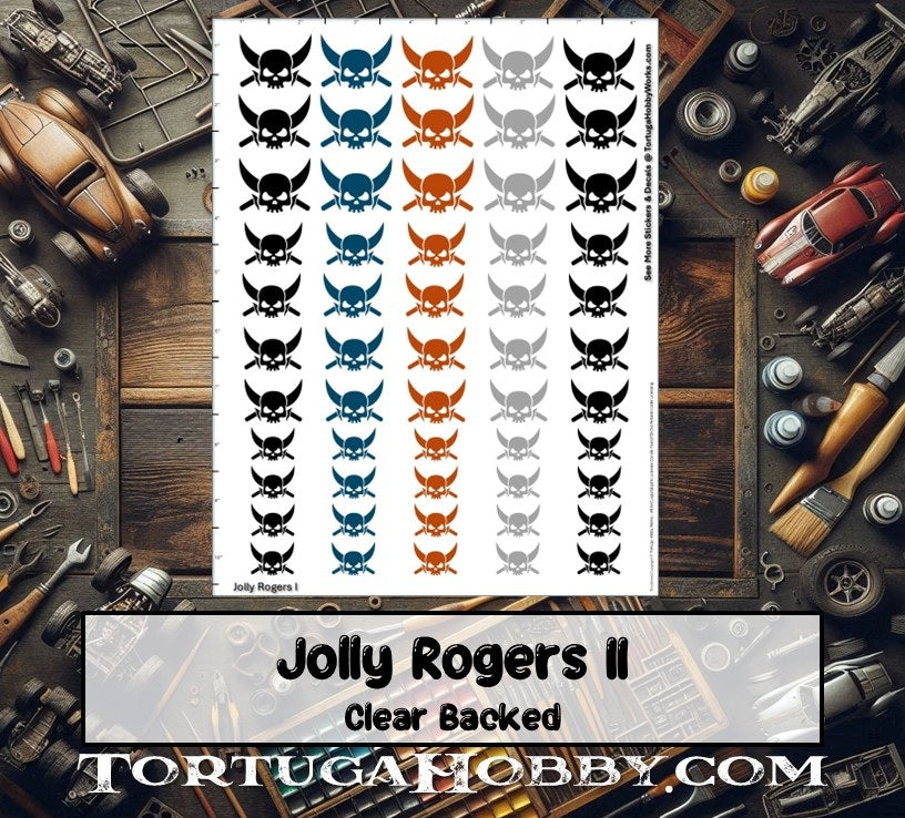 Jolly Rogers I - Clear Water Slide Decals - 1:24 Scale